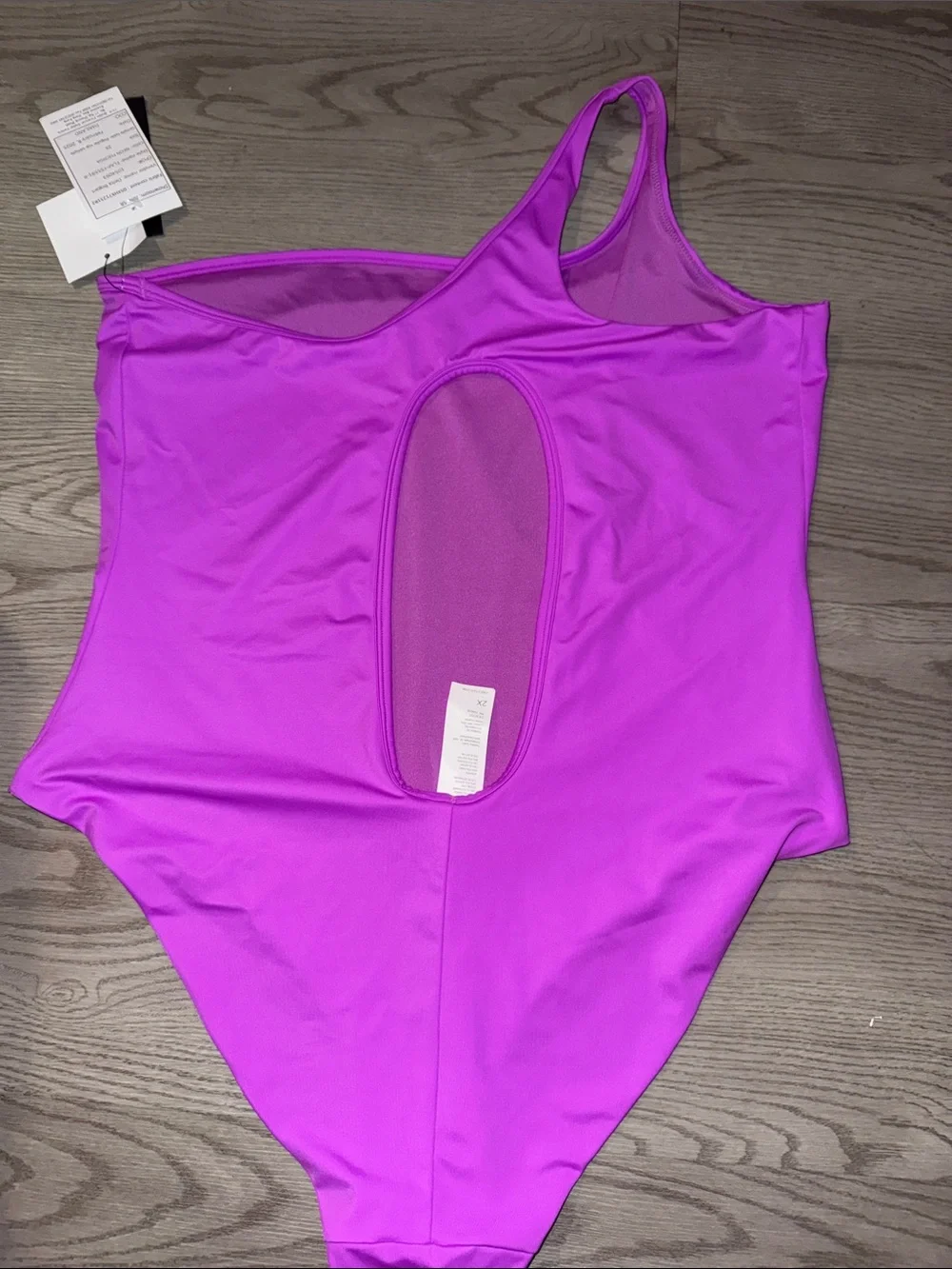 One-Shoulder Magenta Swimsuit